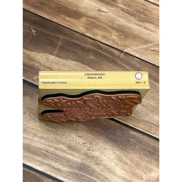 INKADINKADO 9561X CHRISTMAS MIRACLE WOOD MOUNTED RUBBER STAMP HEART JOY - Picture 3 of 4